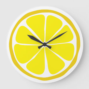 Summer Citrus Lemon Wall Clock Große Wanduhr