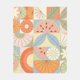 Summer Citrus Watermelon: Abstrakt geometrische Se Fleecedecke