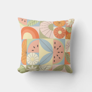 Summer Citrus Watermelon: Abstrakt geometrische Se Kissen