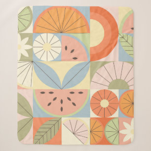Summer Citrus Watermelon: Abstrakt geometrische Se Sherpadecke