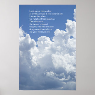 Summer Clouds Gedicht Poster