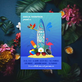 Summer Club Beach Party Logo-Einladung hinzufügen Einladung