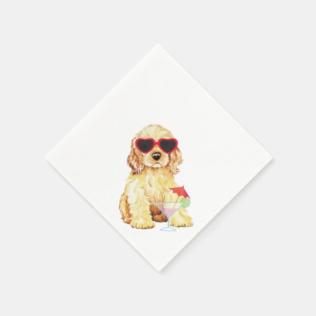 Summer Cocker Spaniel Serviette (Ecke)
