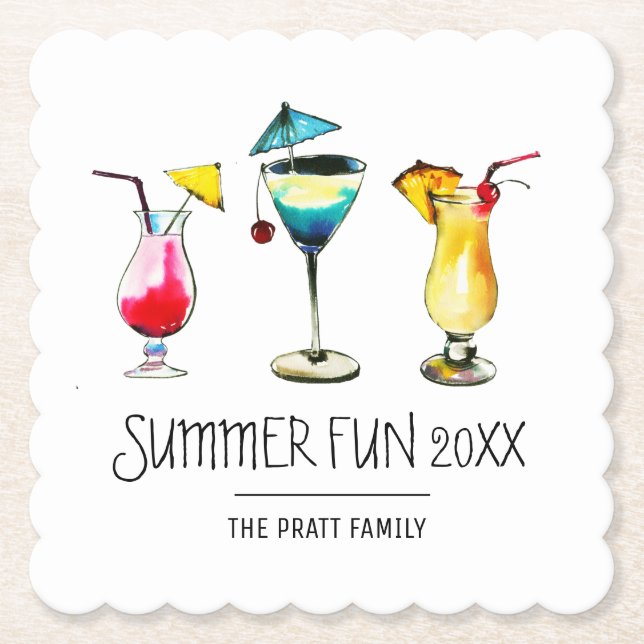 Summer Cocktail Brauch Untersetzer (Vorderseite)