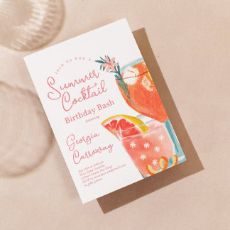 Summer Cocktail Geburtstag Bash Einladung