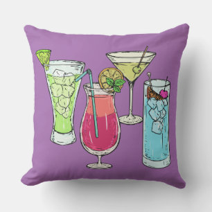 Summer Cocktails werfen Kissen Für Draußen