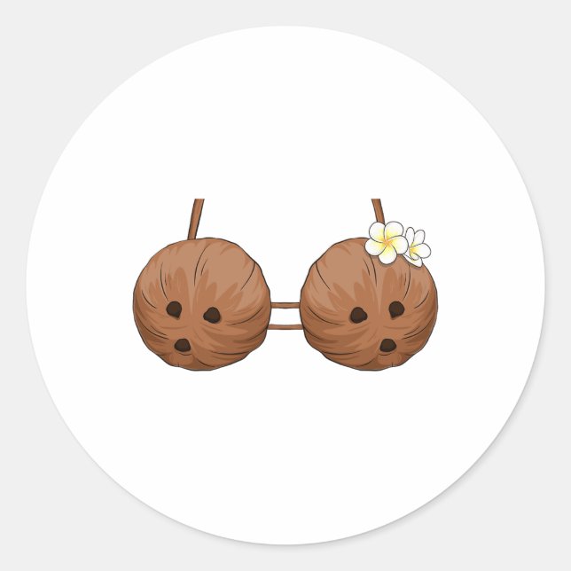 Summer Coconut Bra Halloween Kostüm Hawaii Aloha Runder Aufkleber (Vorderseite)