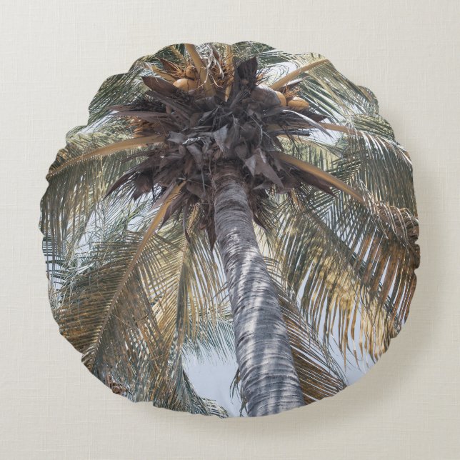 Summer Coconut Chill Palm 1 Rundes Kissen (Vorderseite)
