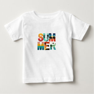 Summer Colorful Modern White Baby Tshirts