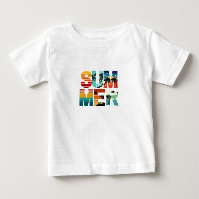 Summer Colorful Modern White Baby Tshirts (Vorderseite)
