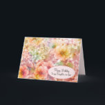 Summer Cosmos Birthday for Daughter-in-law Karte<br><div class="desc">Soft orange,  pink and yellow cosmos floral design for daughter-in-law
Text on front can be edited.</div>