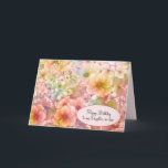 Summer Cosmos Birthday for Daughter-in-law Karte<br><div class="desc">Soft orange,  pink and yellow cosmos floral design for daughter-in-law
Text on front can be edited.</div>