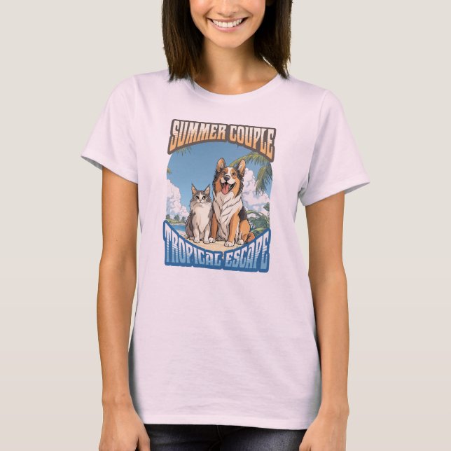 Summer Couple Tropical Escape Ladys T - Shirt (Vorderseite)