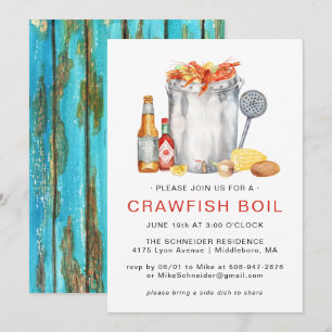 Summer Crawfish Boil Niedrig-Land-Kochen Einladung