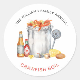 Summer Crawfish Boil | Niedrig-Land-Kochen Runder Aufkleber