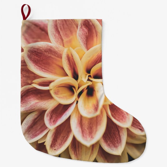 Summer Dahlia Blume (Floral Art) Großer Weihnachtsstrumpf (Vorderseite)