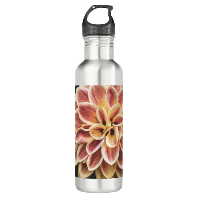 Summer Dahlia Schöne Blume (Blumenkunst) Edelstahlflasche (Vorderseite)