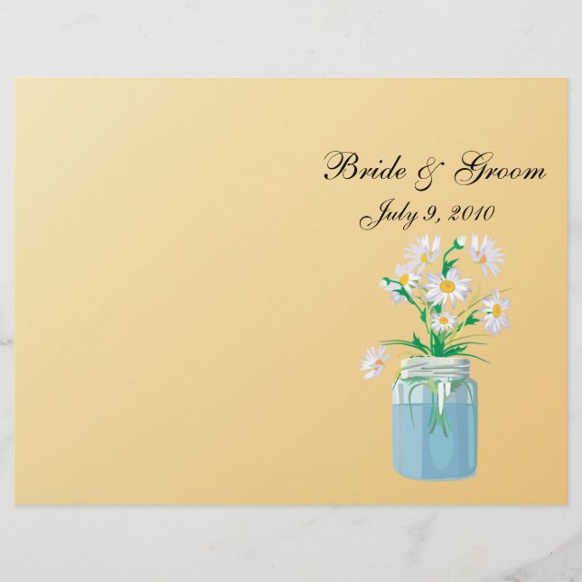 Summer Daisies Folded Wedding Program (Vorderseite)