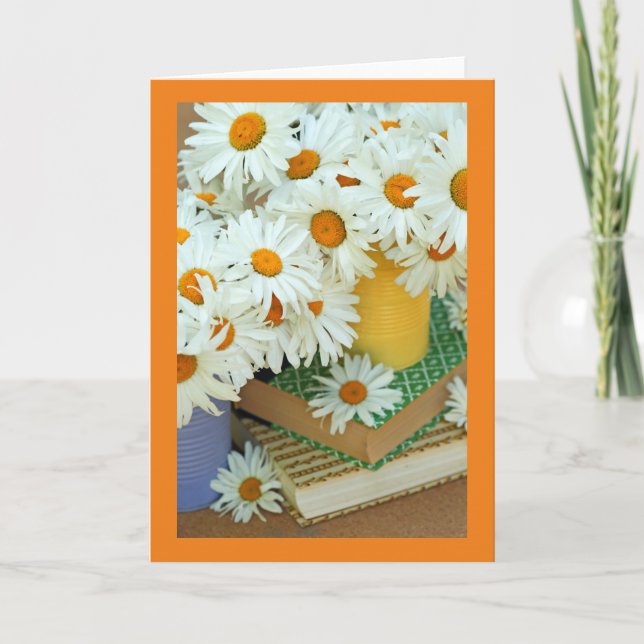 Summer Daisies geklappte leere Grußkarte Karte (Vorderseite)