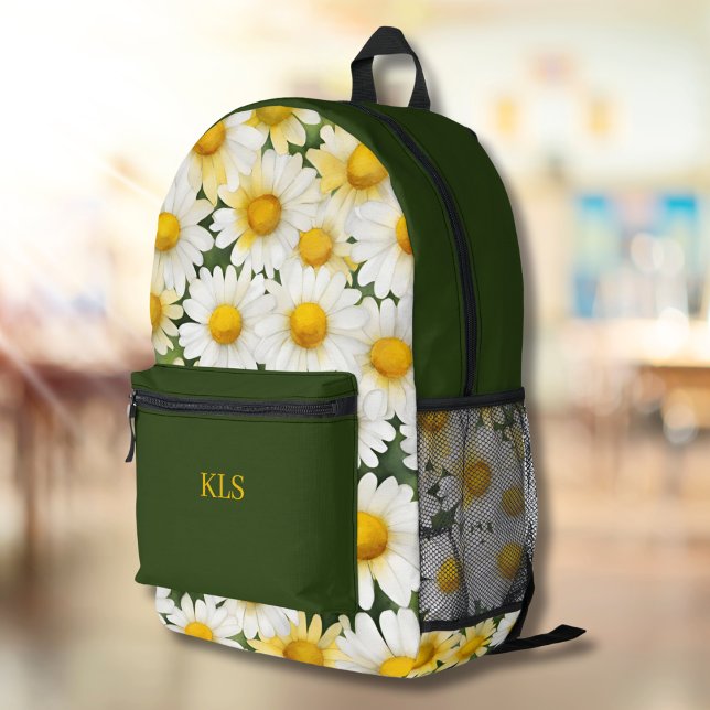 Summer Daisies Monogram Bedruckter Rucksack (Von Creator hochgeladen)