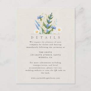 Summer Daisy Blue Floral Détails Carte de boîtier