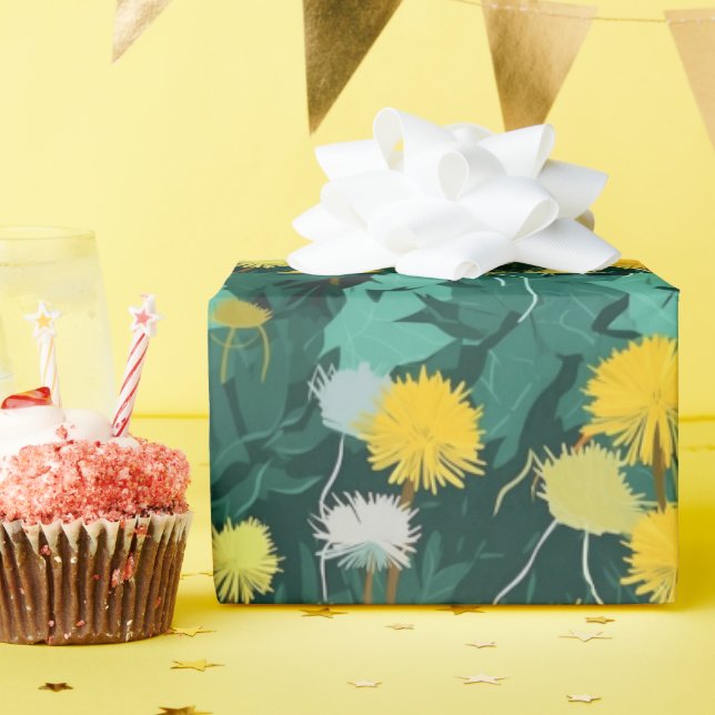 Summer Dandelion Meadow Geschenkpapier (Geburtstagsparty)