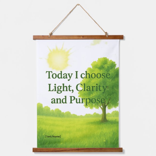 Summer Day Motivational Tapestry – Light/Clarity  Wandteppich Mit Holzrahmen (Vorderseite)