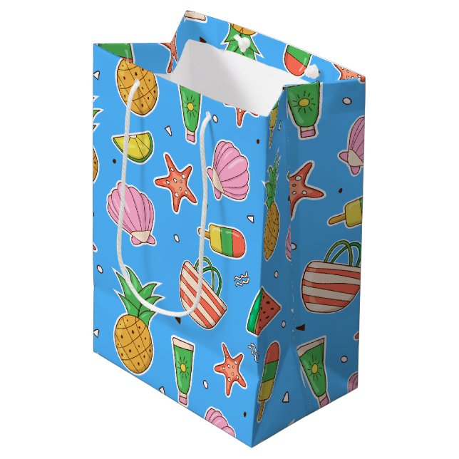 Summer Days Beach Geschenktasche Mittlere Geschenktüte (Vorderseite Schrägansicht)