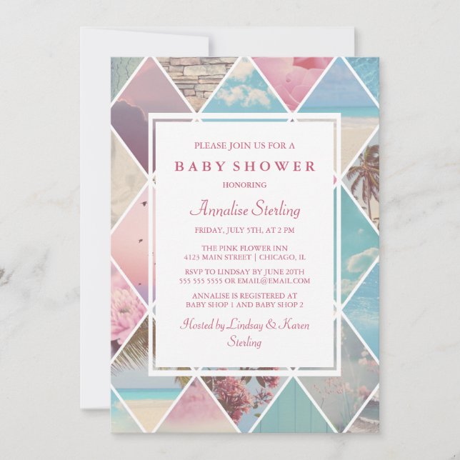 Summer Diamonds | Babyparty Einladung (Vorderseite)