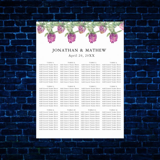 Summer Dschungel Wasserfarbe Blumensitze Poster (Summer Jungle Watercolour Floral Wedding Supplies)