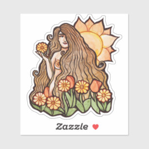 Summer Earth Goddess Aufkleber