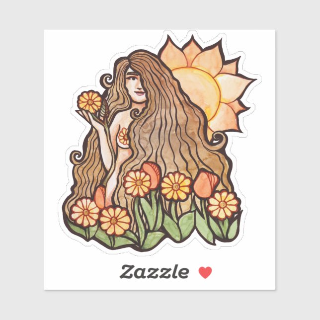 Summer Earth Goddess Aufkleber (Blatt)