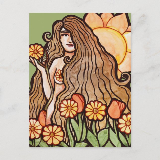 Summer Earth Goddess Postkarte (Vorderseite)