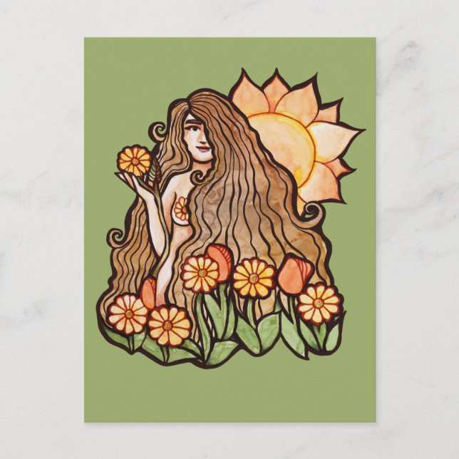 Summer Earth Goddess Postkarte (Vorderseite)