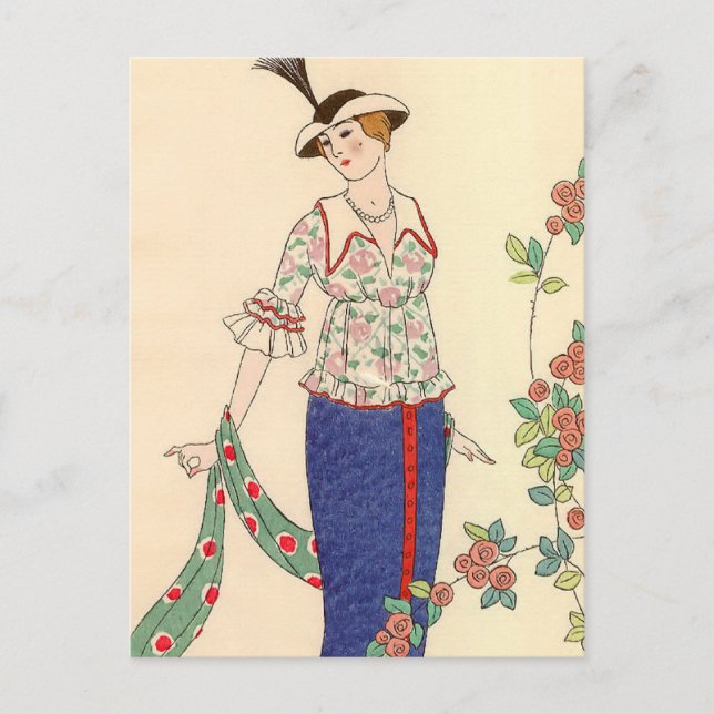 Summer Ensemble George Barbier Postkarte (Vorderseite)
