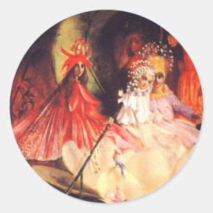 Summer Fairies Runder Aufkleber