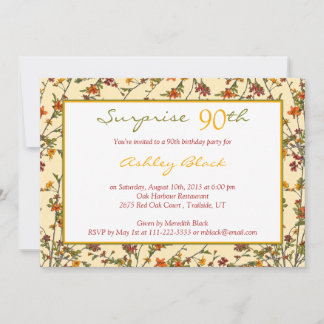 Summer Fall Garden Floral 90. Geburtstag Einladung