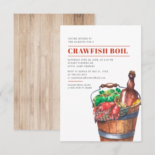 Summer Family Crawfish Boil Celebration Einladung (Vorne/Hinten)