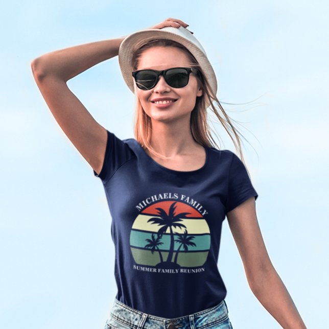 Summer Family Wiedersehen Palm Tree Beach Matching T-Shirt (Von Creator hochgeladen)