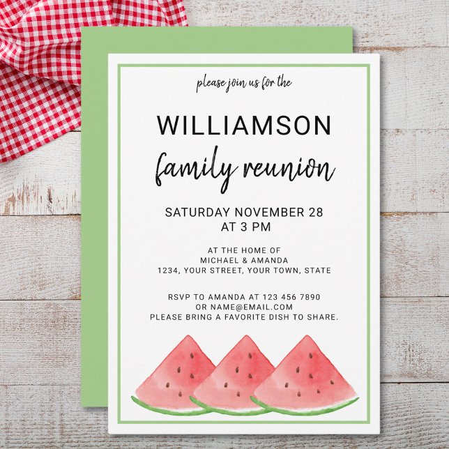 Summer Family Wiedersehen Watermelon Picnic Party Einladung (Von Creator hochgeladen)