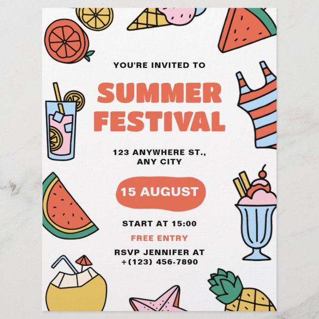 Summer Festival Party, Kinderfestival Sommerfestiv Flyer (Vorne)