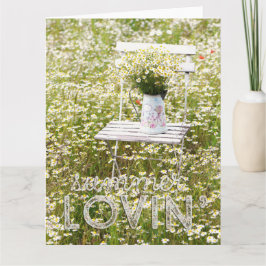 Summer Field Wild Blume Daisies + Text Karte