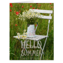 Summer Field Wild Blume Poppies + Text