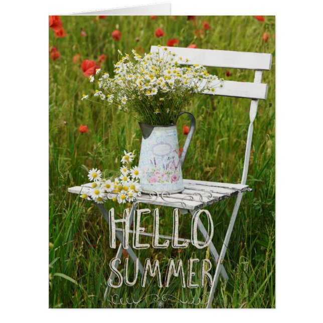 Summer Field Wild Blume Poppies + Text (Vorderseite)