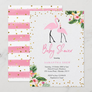 Summer Flamingo Baby Dusche Einladung