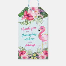 Summer Flamingo Birthday Party Danke Geschenkanhänger