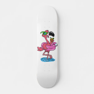 Summer Flamingo Cartoon Hintergrundfarbe auswähl Skateboard