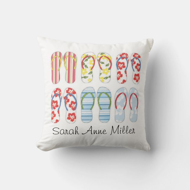 Summer Flip Flops Throw Kissen (Vorderseite)
