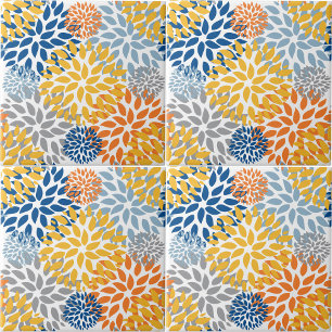 Summer Floral Abstrakt Bright Colors Muster Fliese