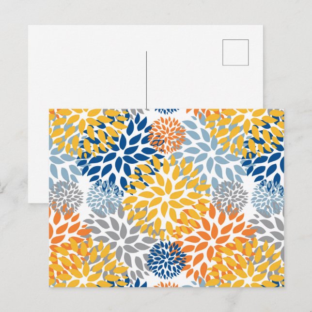 Summer Floral Abstrakt Bright Colors Muster Postkarte (Vorne/Hinten)